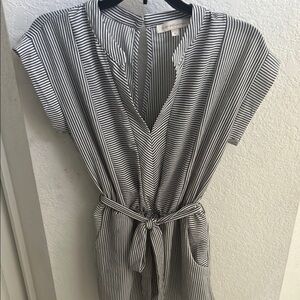Monteau Black and White Wrap-Style Jumpsuit